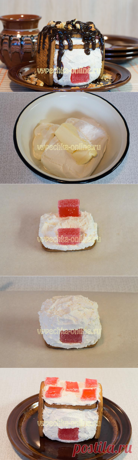 ✔️Творожный домик из печенья с окошком рецепт с фото