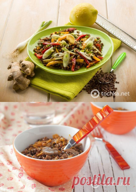 Постные блюда: чечевица с грибами