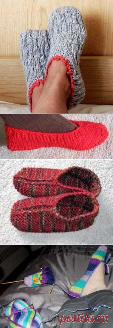Тапочки спицами: быстрый способ создания оригинальных тапок :: SYL.ru
