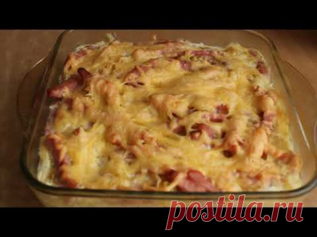 Запеканка "Ленивая жена". Муж обалдел от вкуса и просит готовить макароны только так