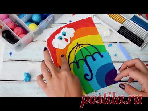 Пластилин: лепим из пластилина радугу и зонтик, пластилинография (УРОК 1)