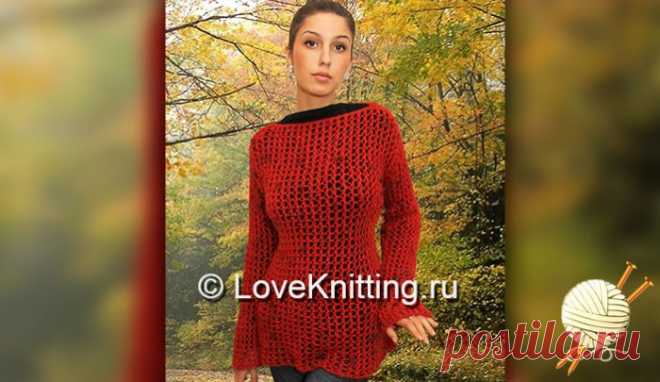 Сетчатый пуловер | Loveknitting.ru