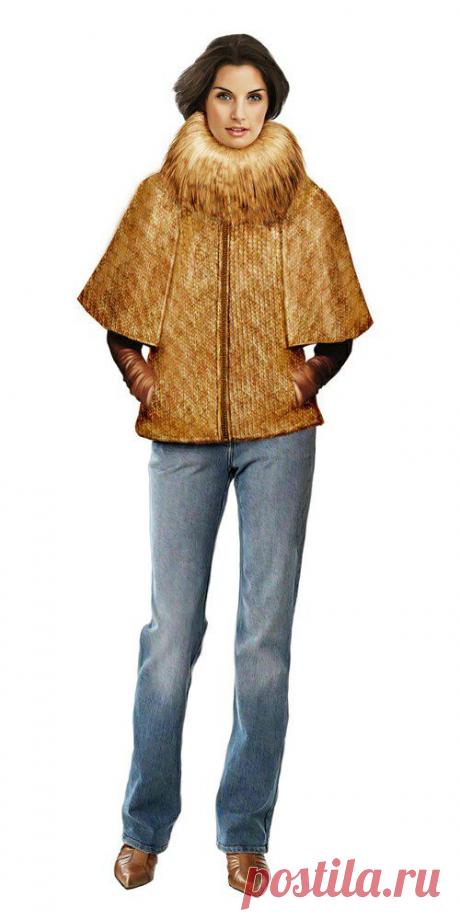 5727 НАКИДКА С МЕХОВЫМ ВОРОТНИКОМ