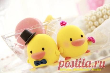 ducks Wedding Cake Topper Handmade love ducks cake от kikuike