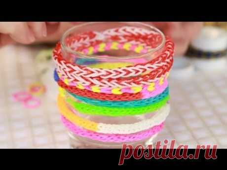 Французская коса. Браслет Rainbow Loom Bands
