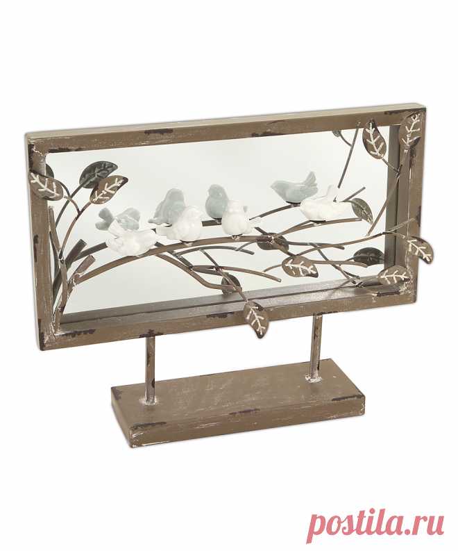 Birds & Leaves Rectangle Mirrored Tabletop Décor | zulily