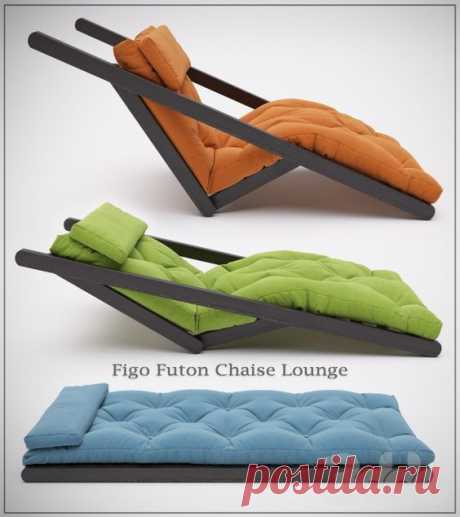 3d модели: Другая мягкая мебель - Figo Futon Chaise Lounge