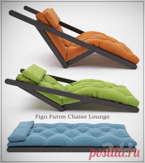 3d модели: Другая мягкая мебель - Figo Futon Chaise Lounge