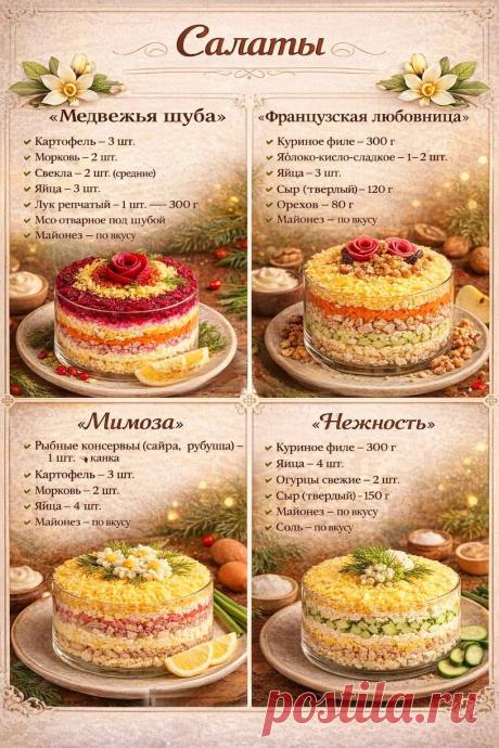 Салаты слоеные