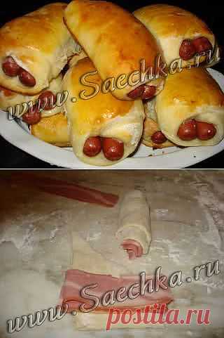 Булочки с сосисками или беконом | Saechka.Ru - рецепты с фото