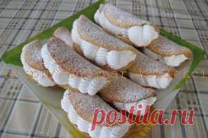 Бисквитные пирожные с белковым кремом | Кулинария своими руками