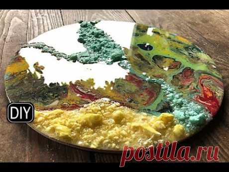 ФЛЮИД АРТ И ДЕКОРАТИВНЫЕ КАМНИ. Панно с эпоксидной смолой.