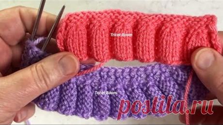 Два вида каймы для отделки изделий. Вязание спицами.