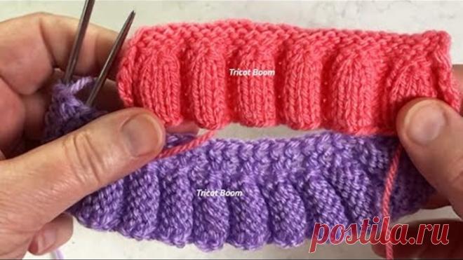 Два вида каймы для отделки изделий. Вязание спицами.