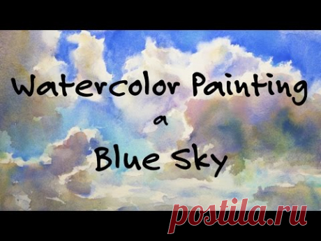 Blue Sky, Watercolor Painting Tutorial - YouTube