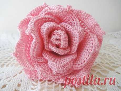 Большая роза Часть 1 Rose Crochet Part 1