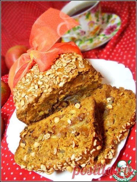Карамельный пирог с яблоками, изюмом и арахисом - кулинарный рецепт