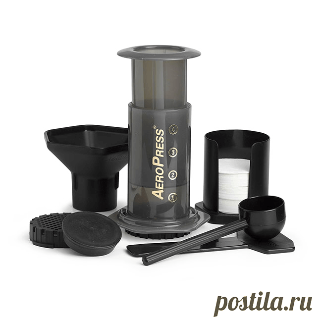 Аэропресс Устройство для приготовления кофе | | Кухня Кухня Аэропресс Устройство для приготовления кофе - При нажатии на поршень кофе проходит сквозь бумажный фильтр под напором воздуха. Кофеварки, цвет: черный,коричневый. Аэропресс — один из самых простых и