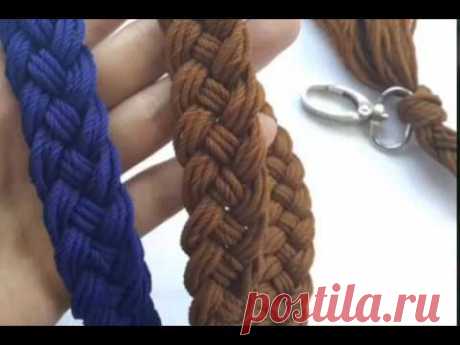Cara Membuat Tali Tas Rajut Kepang (How To Make Braided Bag Strap) Tali tas ini sangat cocok untuk tas rajut. This bag strap is very suitable for crocheted/knitted bag.