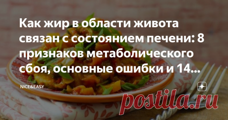 Как жир в области живота связан с состоянием печени: 8 признаков метаболического сбоя, основные ошибки и 14 шагов к восстановлению здоровья Статья автора «Nice&Easy» в Дзене ✍: Всем привет! Хочется привлечь внимание к серьезным ошибкам в анализе метаболической ситуации, которые уводят людей в сторону от правильного курса.
