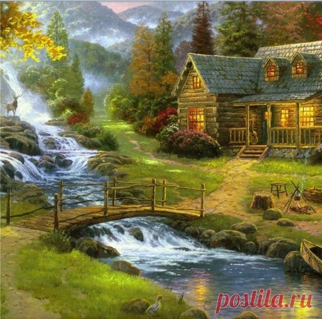 905901 Летний пейзаж - мозаика Anya | Купить мозаику «Anya» в интернет-магазине «Мир Вышивки»