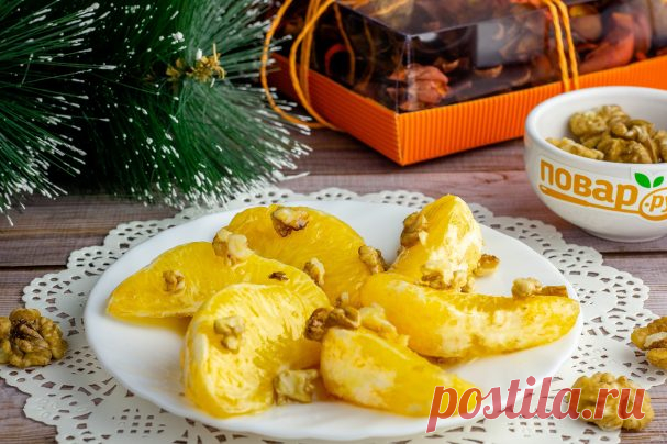 Апельсин в духовке с медом и корицей