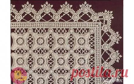 Салфетка из мотивов Вязаная крючком салфетка из мотивов. Схема