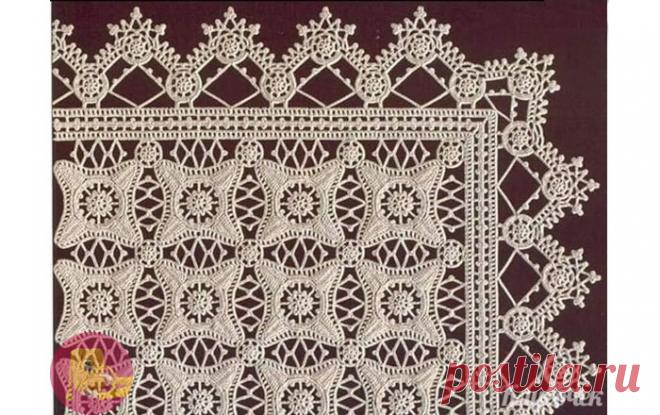 Салфетка из мотивов Вязаная крючком салфетка из мотивов. Схема
