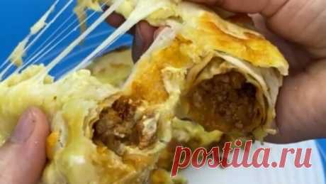 Пирог УЛИТКА из лаваша с фаршем! До чего же ВКУСНО!❤