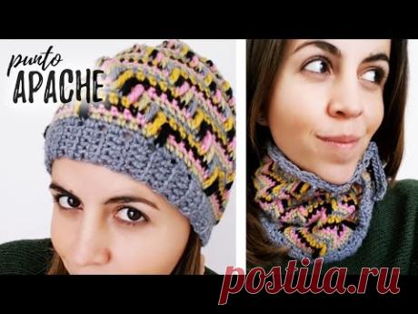 GORRO / CUELLO en PUNTO APACHE a crochet | Ahuyama Crochet