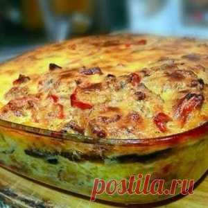 Мясной заливной пирог на скорую руку