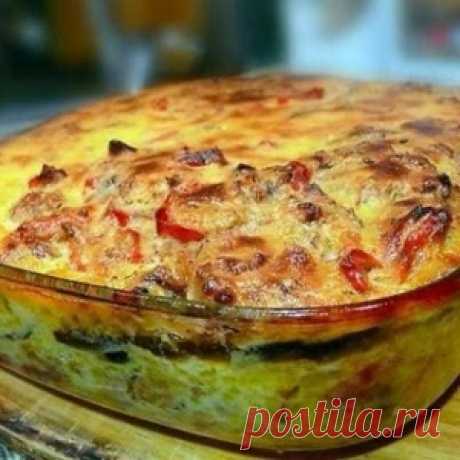 Мясной заливной пирог на скорую руку
