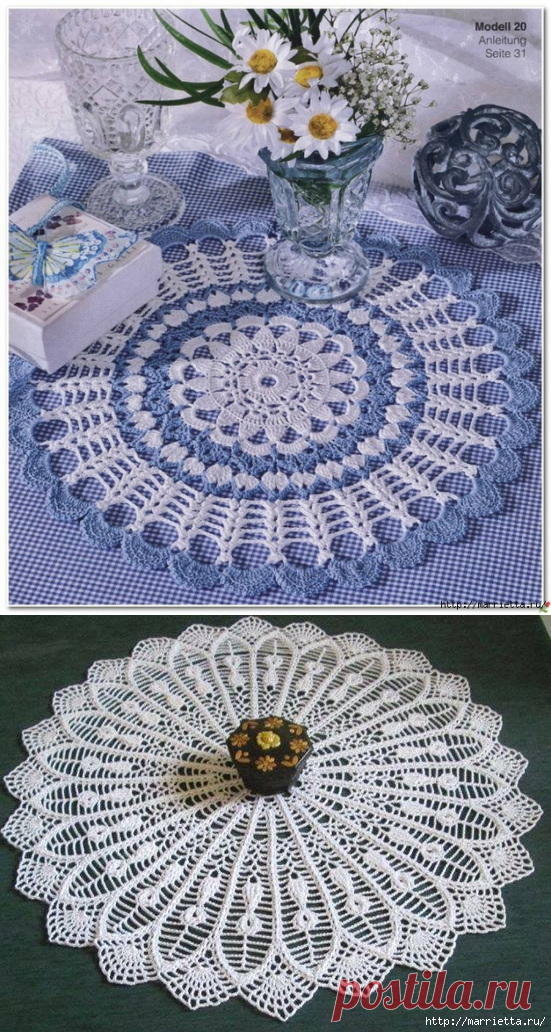 БОЛЬШАЯ ПОДБОРКА КРАСИВЫХ САЛФЕТОК КРЮЧКОМ. СХЕМЫ.