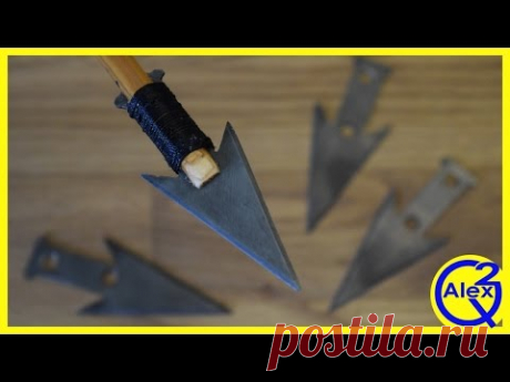 Arrowheads made from an old Saw Blade with Basic Tools