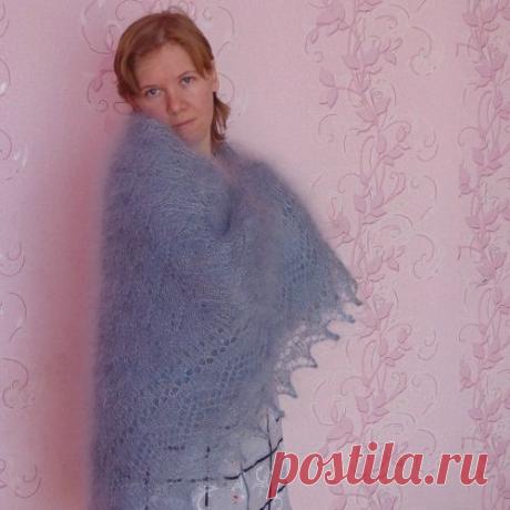 Ажурные платки из козьего пуха. Ручная работа.