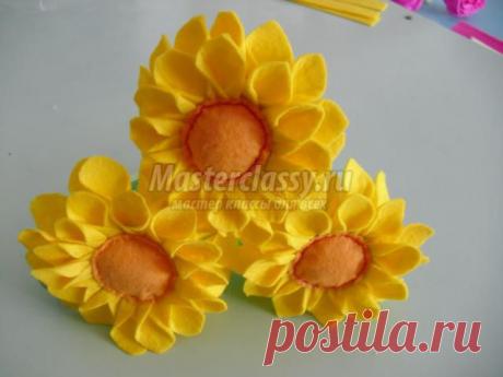 Мастер-класс. Цветы из вискозных салфеток. Подсолнухи