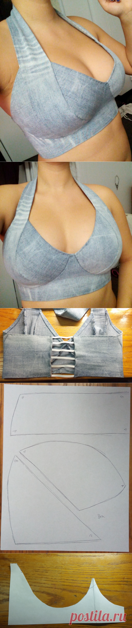 Crafting with Fifi: Bra / Halter Top From Left Over Jean Legs