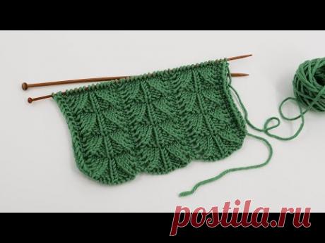 Елочки узор спицами 🌲