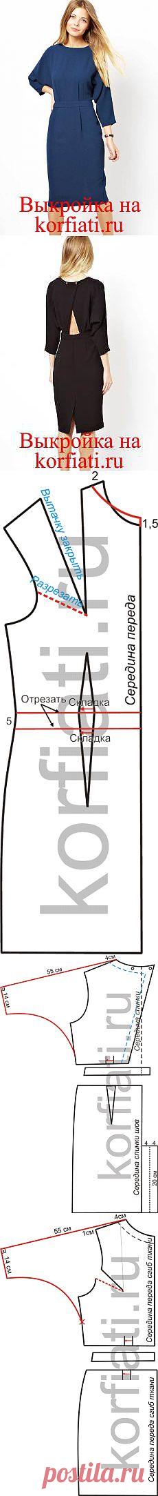 Платье с рукавом летучая мышь выкройка ШКОЛЫ ШИТЬЯ Анастасии Корфиати