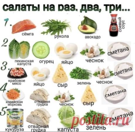 Рецепты быстрых, а главное очень вкусных салатов ‍