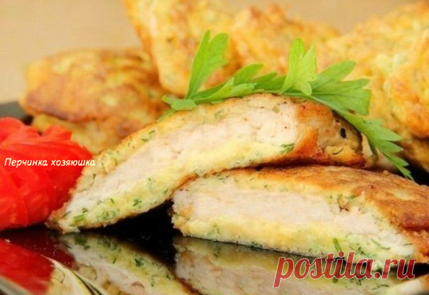 Отбивные из куриного филе с сырной начинкой - Перчинка хозяюшка