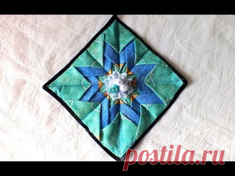 Прихватка в технике артишок пэчворк шьём сами  мастер класс Potholders  Kitchen