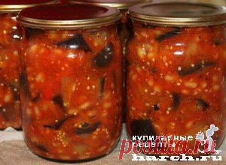 Баклажаны с фасолью и овощами.