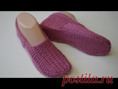 Следки без швов двумя спицами