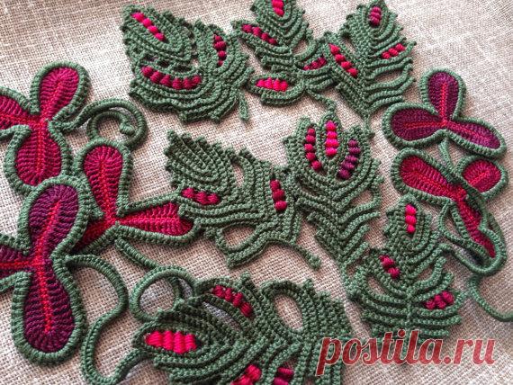 Irish crochet Pomegranate Application Cherry Decor Jacket
