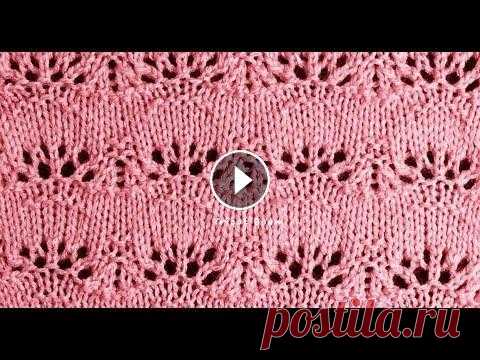 Легкий ажурный узор из японского журнала / Вязание спицами. Ещё много ажурных узоров: Подписывайтесь на мой канал, нажимайте на колокольчик, чтобы получать уведомления о каждом новом видео: Tricot Boom в социал...