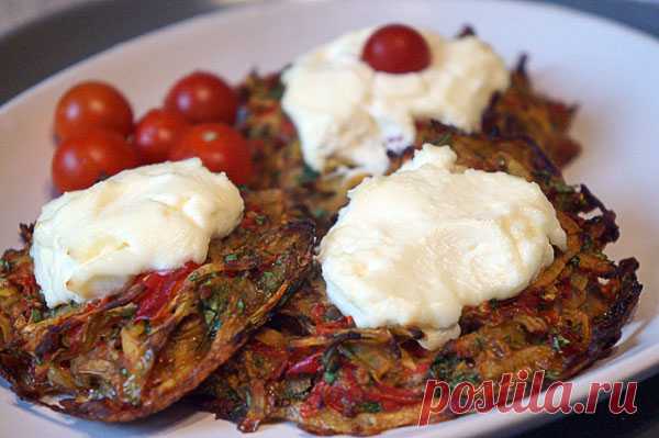 Драники из баклажана и перца