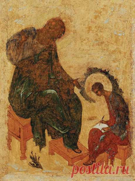 Андрей Рублёв. Царские врата иконостаса (аттр) (1425-1427)_деталь Евангелист Иоанн
