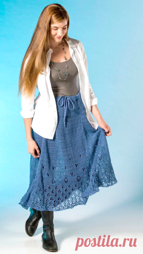 Летняя вязаная юбка Eyelet | ДОМОСЕДКА