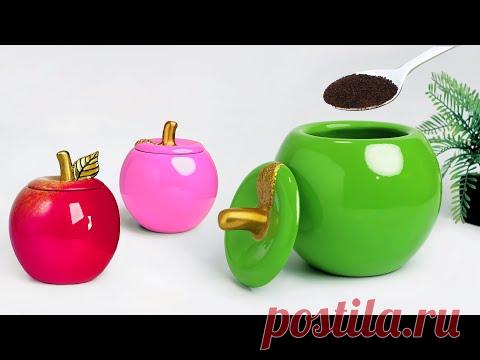 Sugar pot / Coffee pot making at home with Cement // Cement pot making